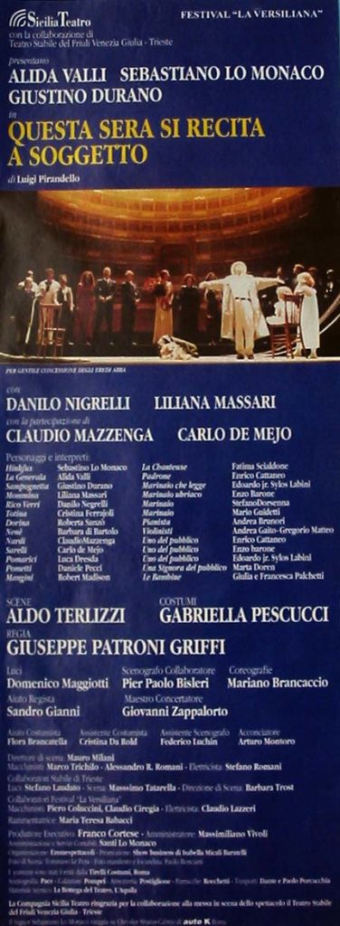 Questa sera si recita a soggetto (1996) Alida Valli - Sebastiano Lo Monaco