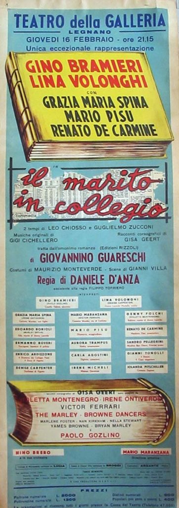 Il marito in collegio (1963) Gino Bramieri - Lina Volonghi