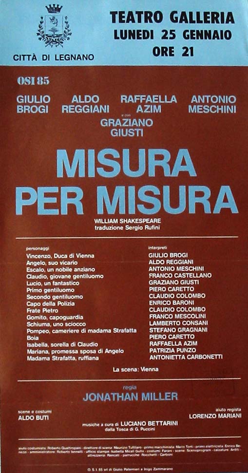 Misura per misura (1987) Giulio Brogi - Aldo Reggiani