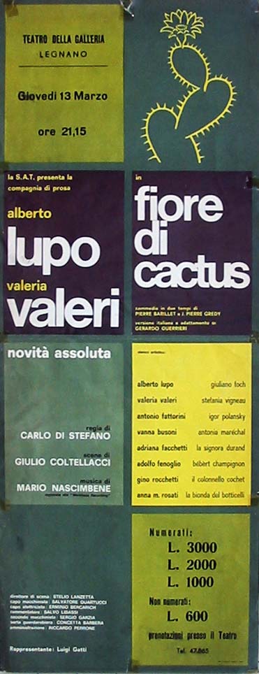 Fiore di cactus (1968) Alberto Lupo - Valeria Valeri