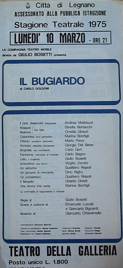 Il bugiardo (1975) Giulio Bosetti - Marina Bonfigli