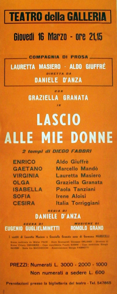 Lascio alle mie donne (1971) Lauretta Masiero - Aldo Giuffré