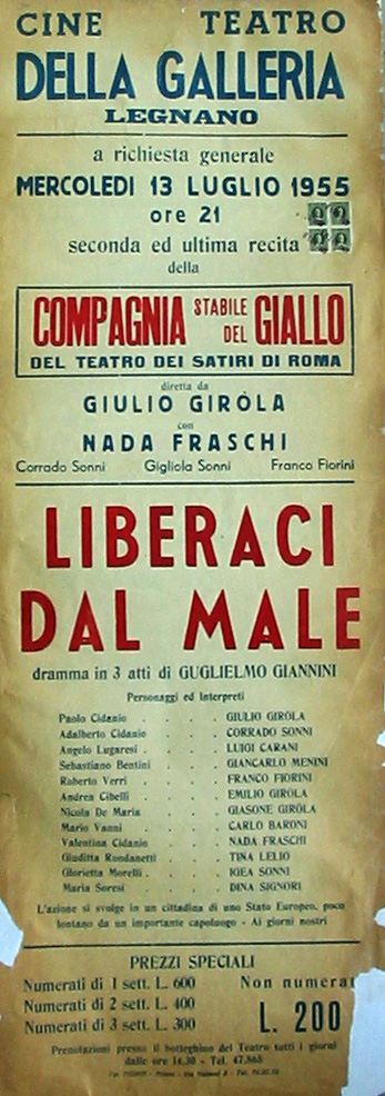 Liberaci dal male (1955) Giulio Girola - Nada Fraschi