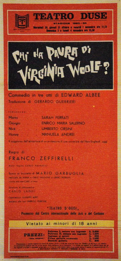 Chi ha paura di Virginia Woolf? (1963) Sarah Ferrati - Enrico Maria Salerno