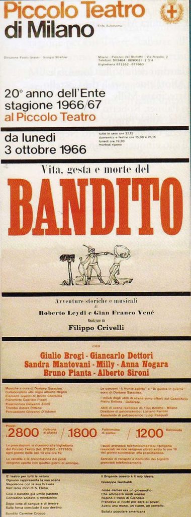 Vita, gesta e morte del Bandito (1966) Giulio Brogi - Giancarlo Dettori
