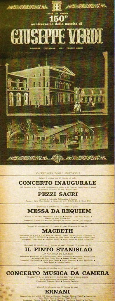 Teatro Regio di Parma (1963) - 150° anniversario della nascita di Giuseppe Verdi